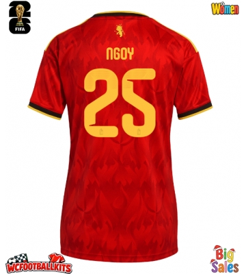 Belgium Nathan Ngoy #25 Replica Home Stadium Shirt for Women World Cup 2026 Short Sleeve